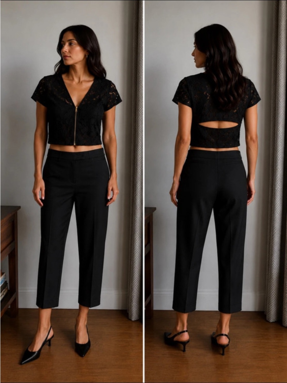 Banana Republic Black Cropped Dress Pants